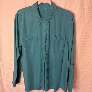 Chico's Turquoise Button-Up Shirt SIZE 3 PERFECT CONDITION.